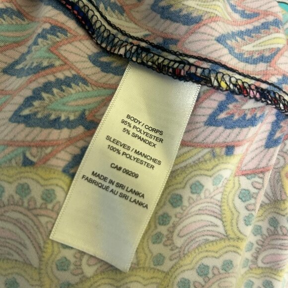 Cleo Multicolor Imari Pattern Long Tulip Flowy Sleeve Dress Size XS - Picture 3 of 3